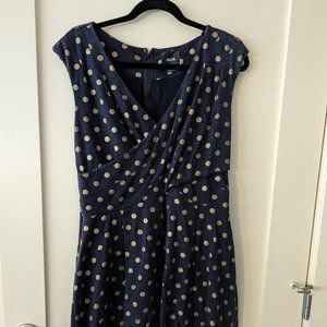 *last chance* Maeve/Anthropolgie dress navy blue polka dot